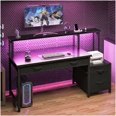 VIDITA - Escritorio Gamer con Luces LED