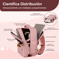 VIDITA - Mochila de Viaje Impermeable con Compartimento para Zapatos y Puerto USB para Notebook 16”