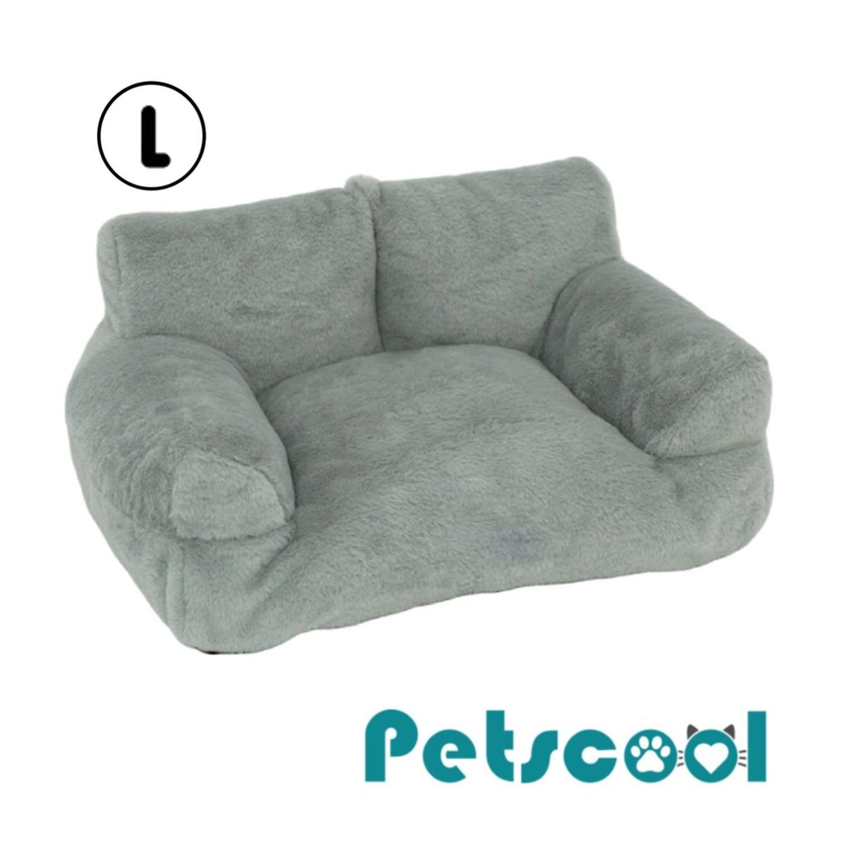 KIDSCOOL - Cama Sofá Relajante Para Mascotas L Gris Lavable y Ortopédica