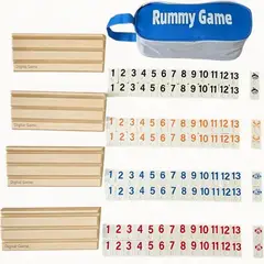 AIZO - Juego de Mesa Rummy Familiar 112 Fichas con Bolso