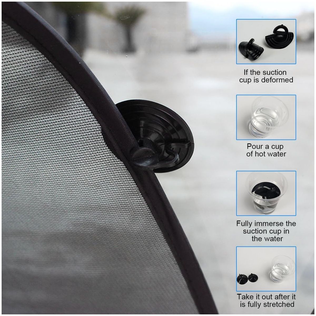 KUANGYE - 2 Protectores Solares para la Ventana Frontal del Auto 65x38cm,Malla de Privacidad y Ventilación