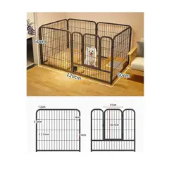 GENERICO - Corral Para Mascotas Jaula De Perros Gato Valla Metal Grande
