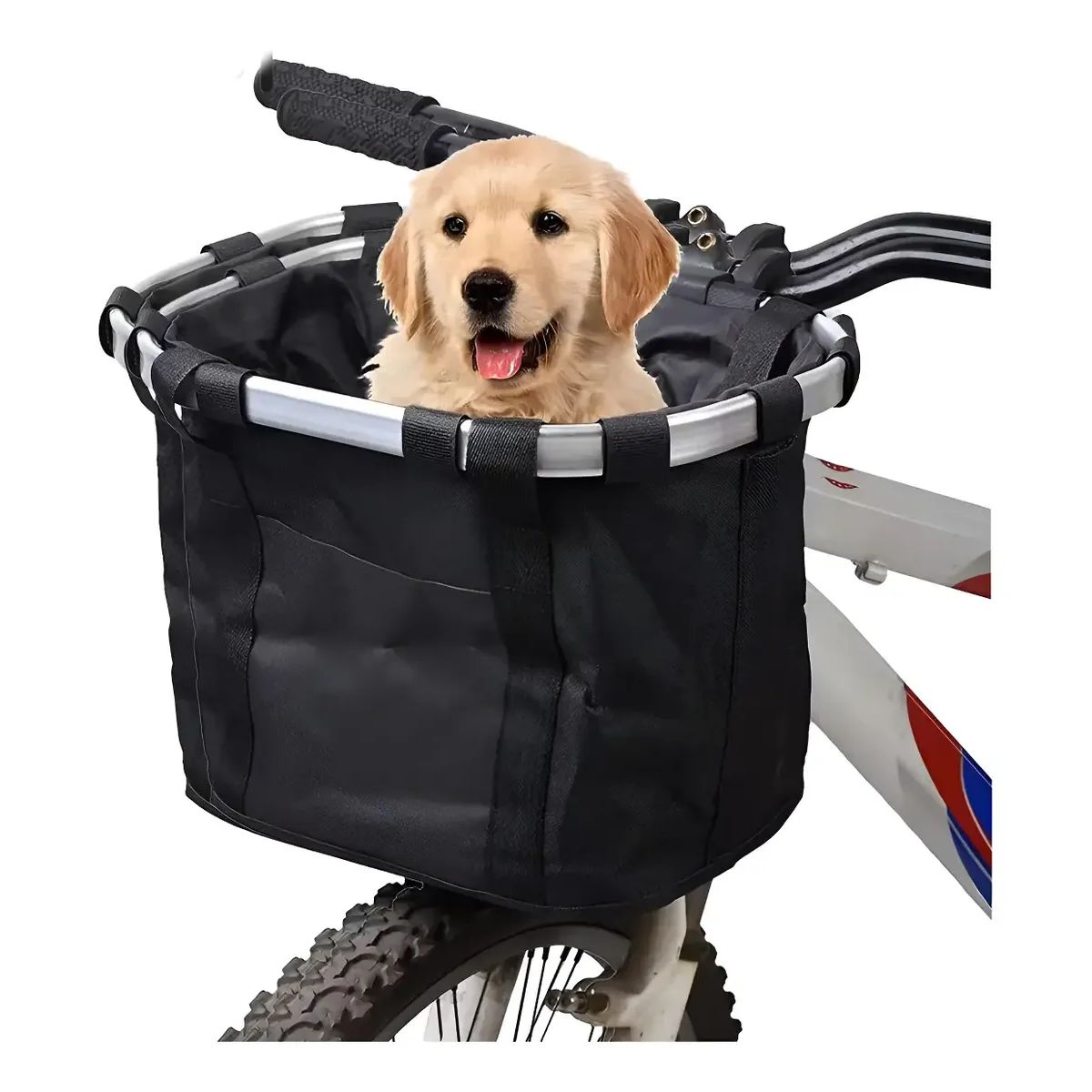 GENERICO - Cesta De Bicicleta Lona Delantera Desmontable Para Mascotas