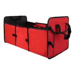 GENERICO - Bolso Organizador Cooler Plegable Maletero Auto Rojo