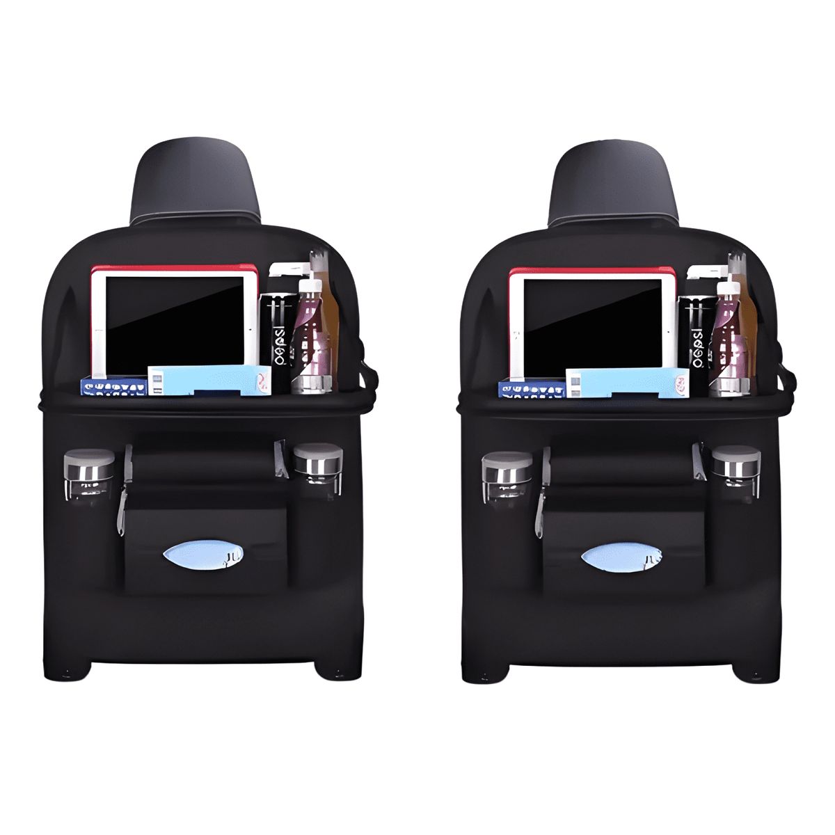 GENERICO - 2x Organizador Auto Respaldo Asiento Portavasos Ecocuero