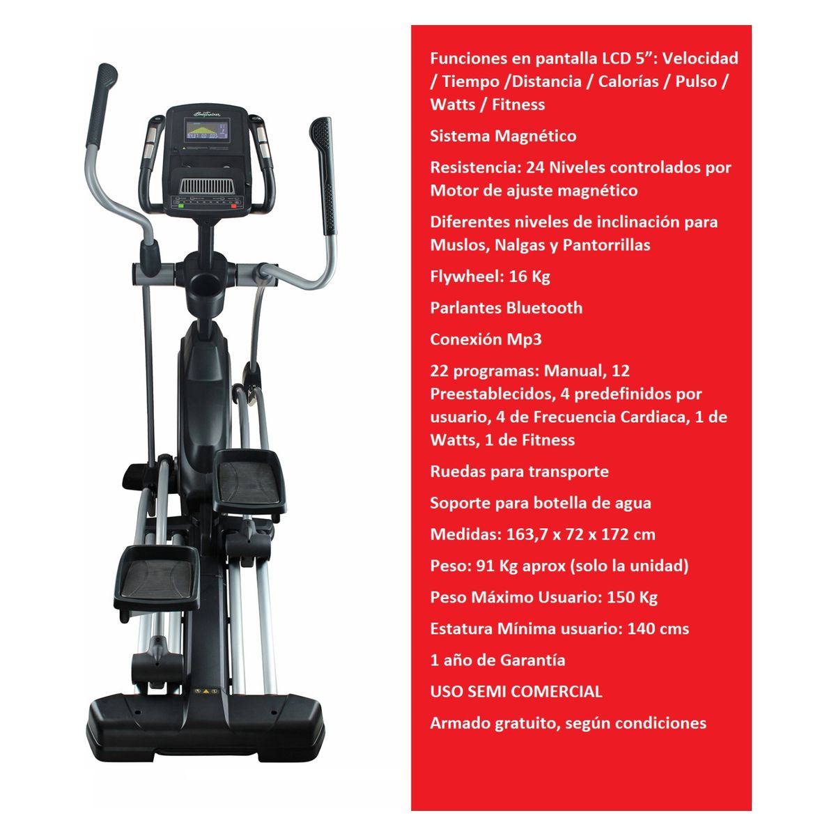 BODYTRAINER - Elíptica Magnética El Elt 900 Mgntc