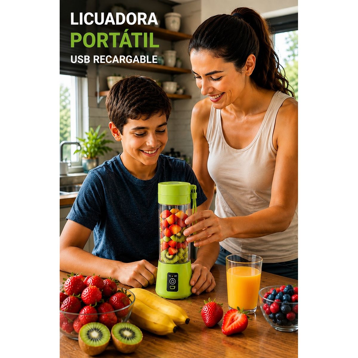 MOVI - Licuadora Portátil USB Recargable para Smoothies y Jugos