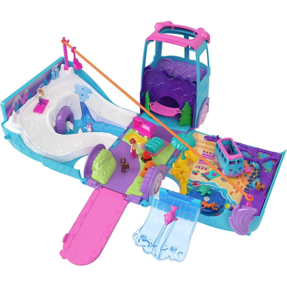 POLLY POCKET - Polly pocket Aventura Sobre Ruedas con Mascotas