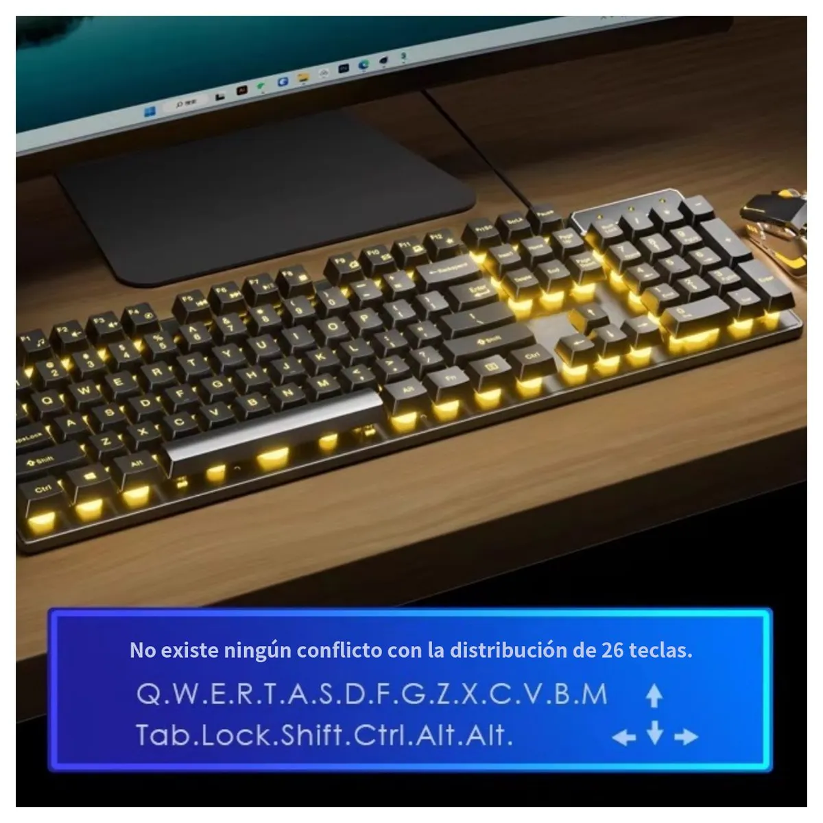 GENERICO - Teclado Mecánico con Cable, Compatible con PC Brown Switch