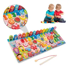 KUANGYE - Rompecabezas De Madera Con Juego De Pesca Magnéticos