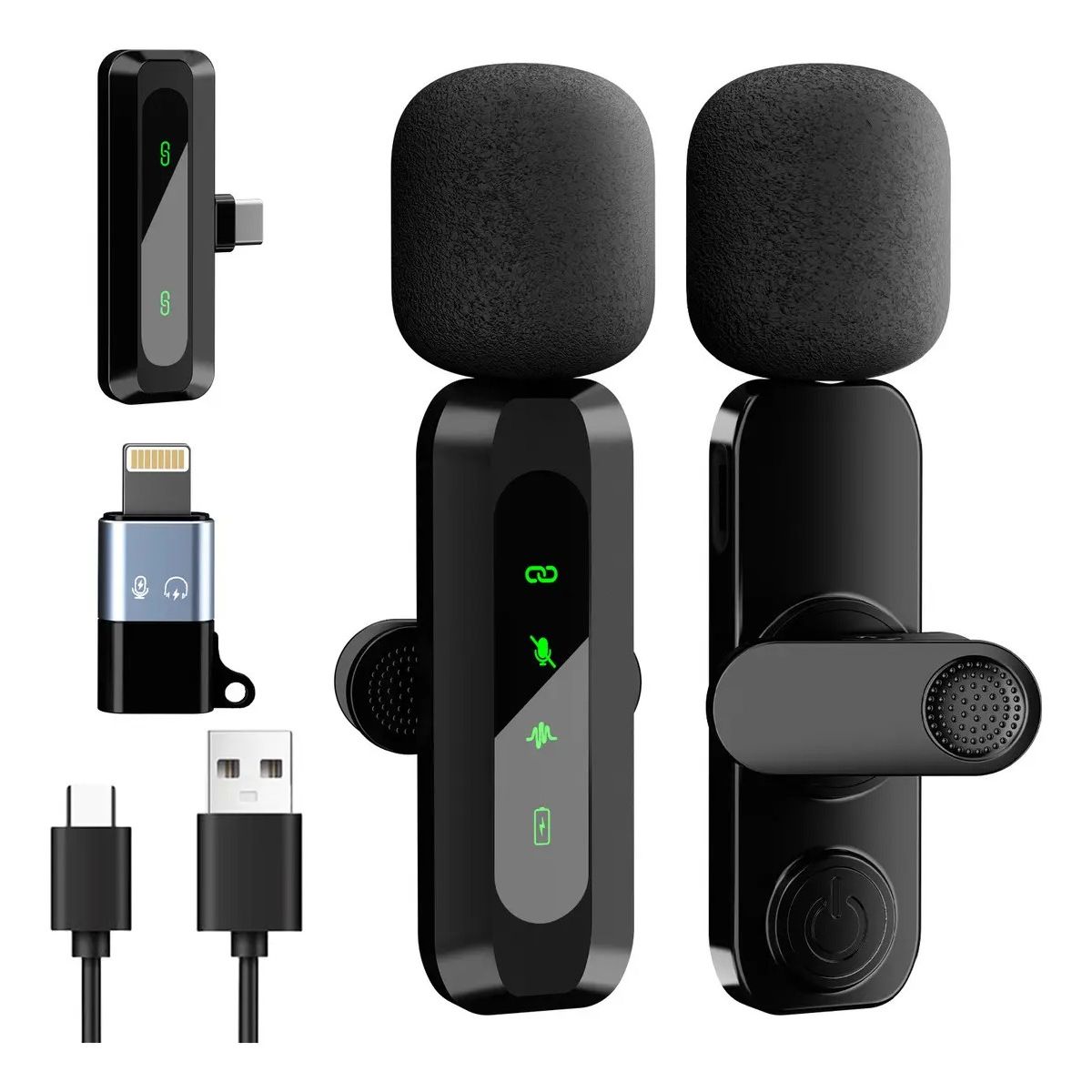 GENERICO - Micrófono Inalámbrico Para iPhone iPad Y Android Color Negro Labg