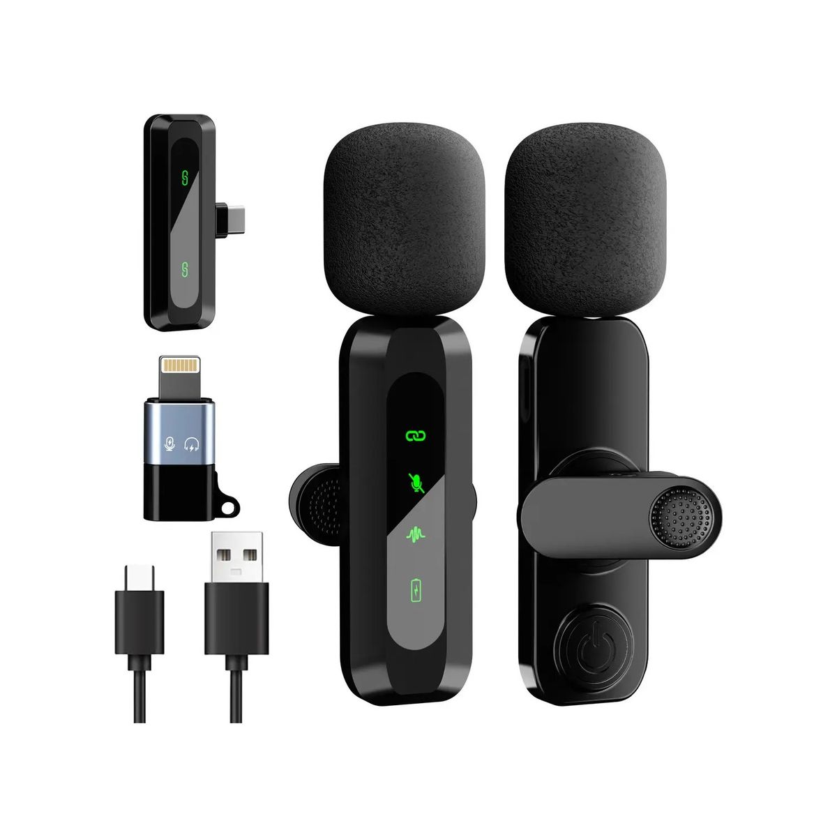 GENERICO - Micrófono Inalámbrico Para iPhone iPad Y Android Color Negro Labg