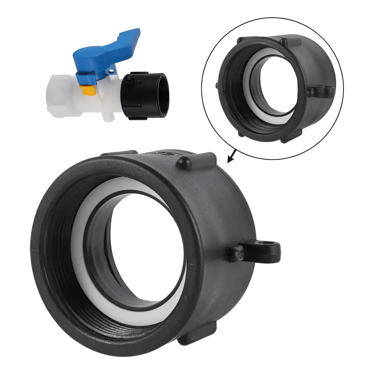 GENERICO - Adaptador S60x6 Ibc O Bidón Con Salida 2 Pulgada 60mm