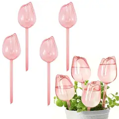 KUANGYE - Pack 4 Globos de Riego Automático en Forma Tulipán,Dispositivo Autorriego 170ml en PVC