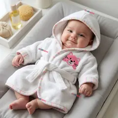 JUMP KIDS - Bata de Baño Niña Toalla 100% Algodón Cobertura Completa Estampados Surtidos