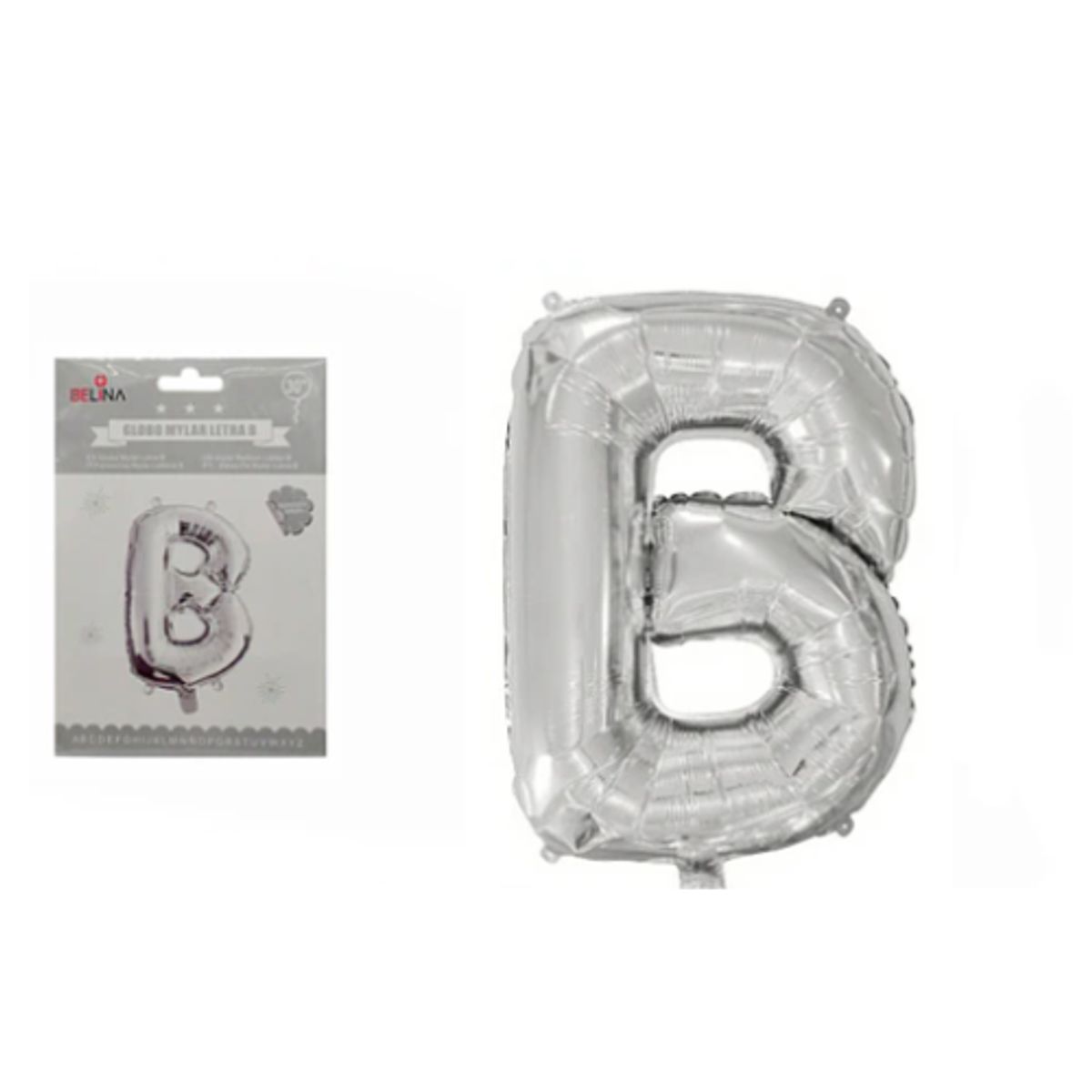 GENERICO - Globos De Letras para decorar tus celebraciones de 30 pulgadas PLATEADAS LETRA B