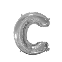 GENERICO - Globos De Letras para decorar tus celebraciones de 30 pulgadas PLATEADAS LETRA C