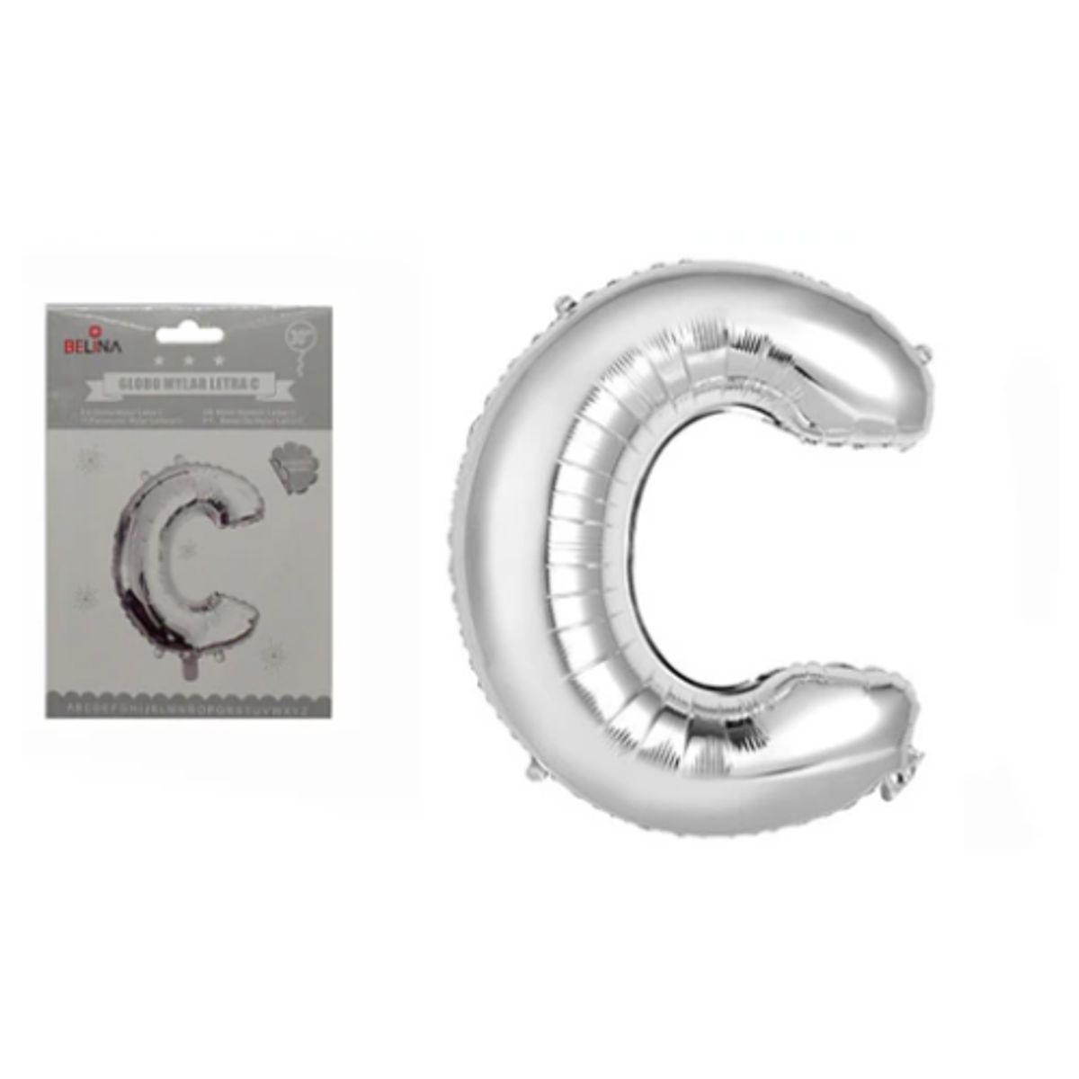 GENERICO - Globos De Letras para decorar tus celebraciones de 30 pulgadas PLATEADAS LETRA C