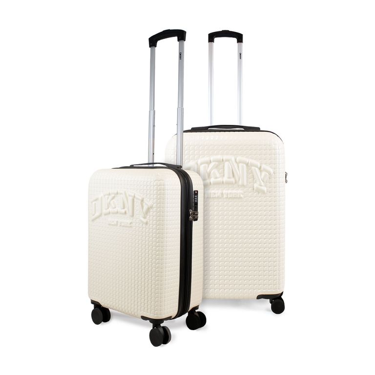 Pack 2 Maletas Donna Karan Hot Town S 10k + M 20k blanca Blanco M