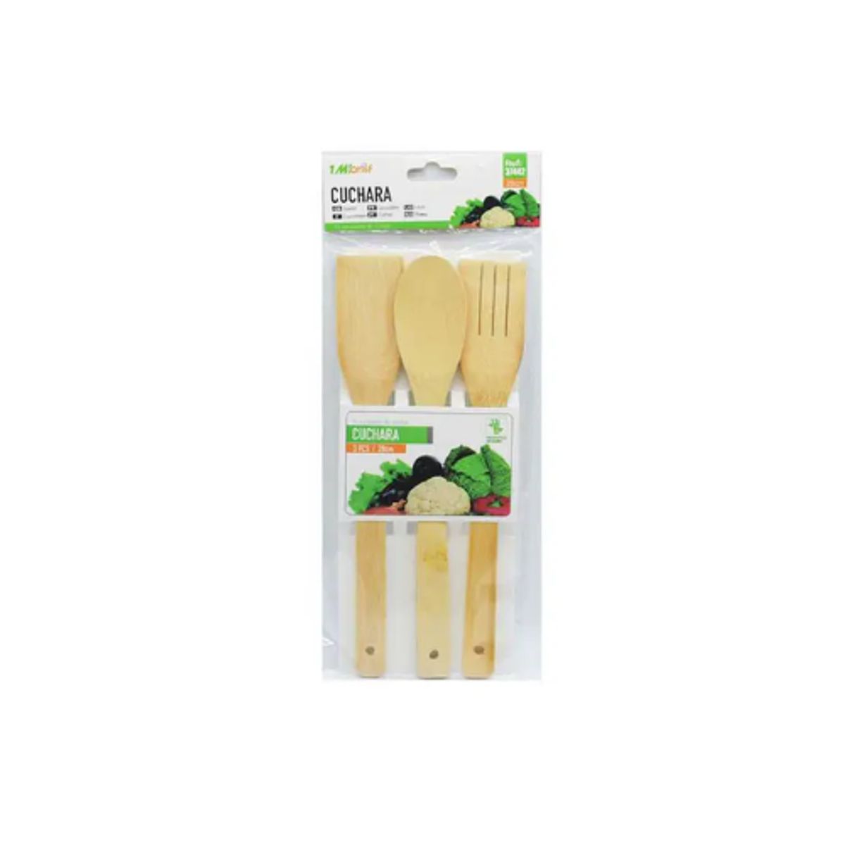 GENERICO - Utensilios De Madera 3pcs 28cm Cocina