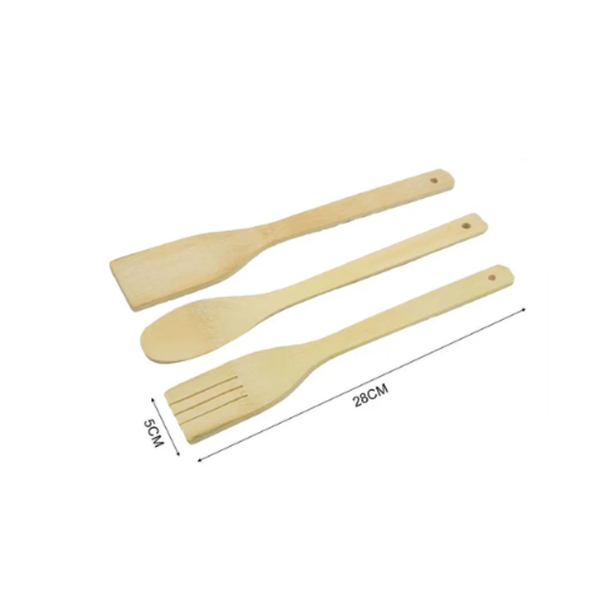 GENERICO - Utensilios De Madera 3pcs 28cm Cocina