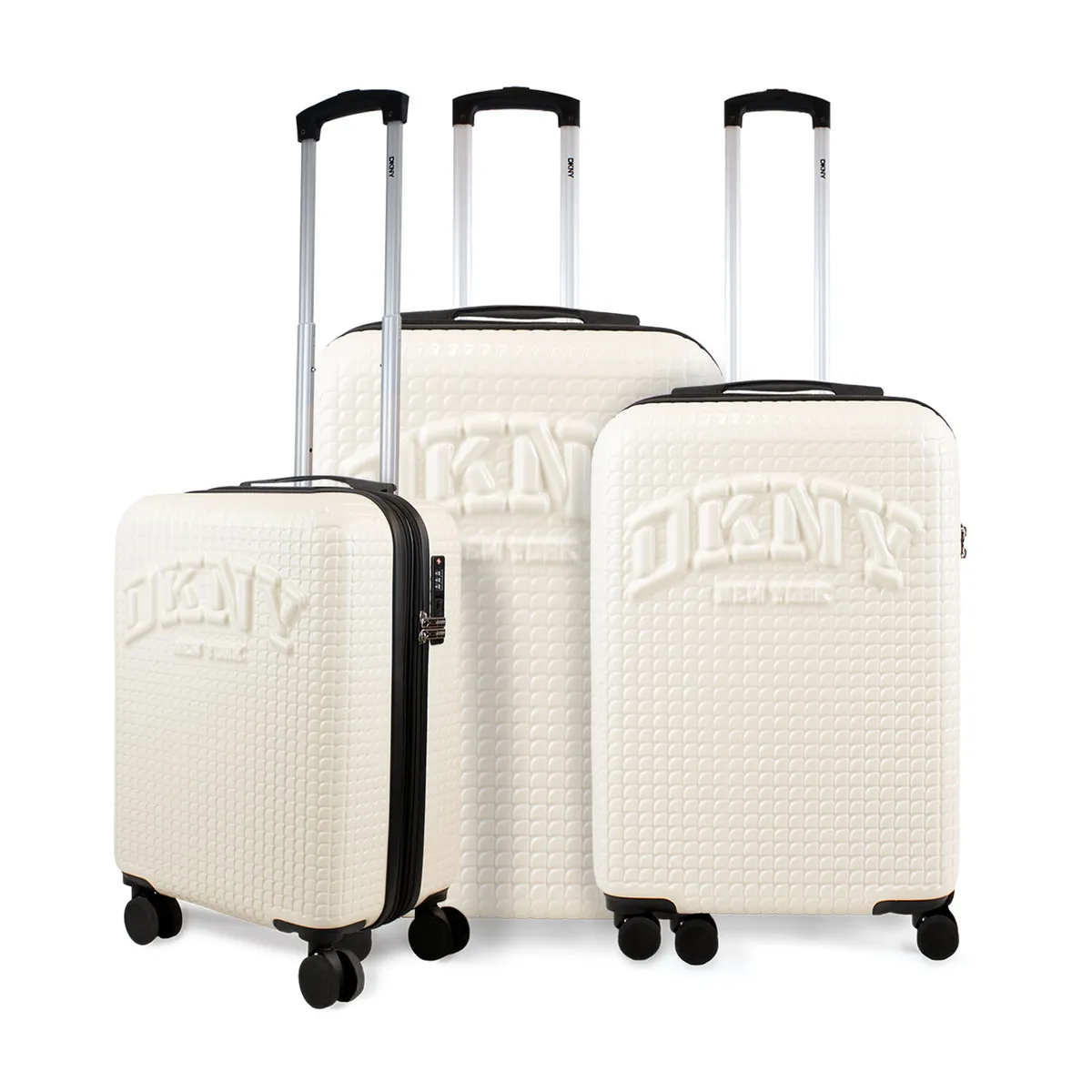 DKNY - Set 3 Maletas Donna Karan Hot Town Cabina Mediana Grande blancas