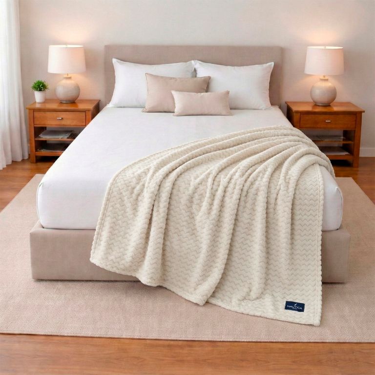 Manta de Cama Home Jacquard Franela suave 127x178cm Gris 1 PLAZA
