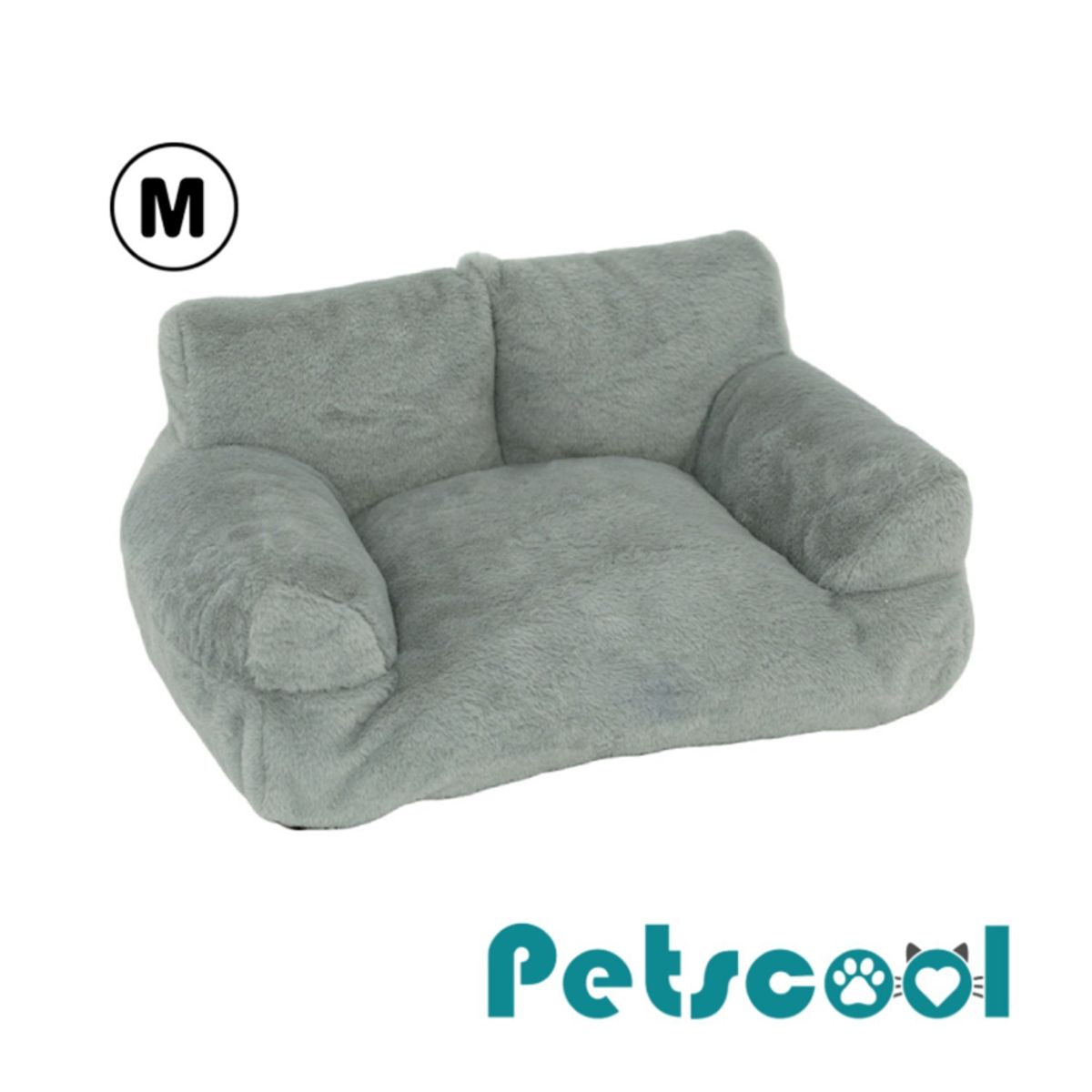 KIDSCOOL - Cama Sofá Relajante Para Mascotas M Gris-Lavable y Ortopédica