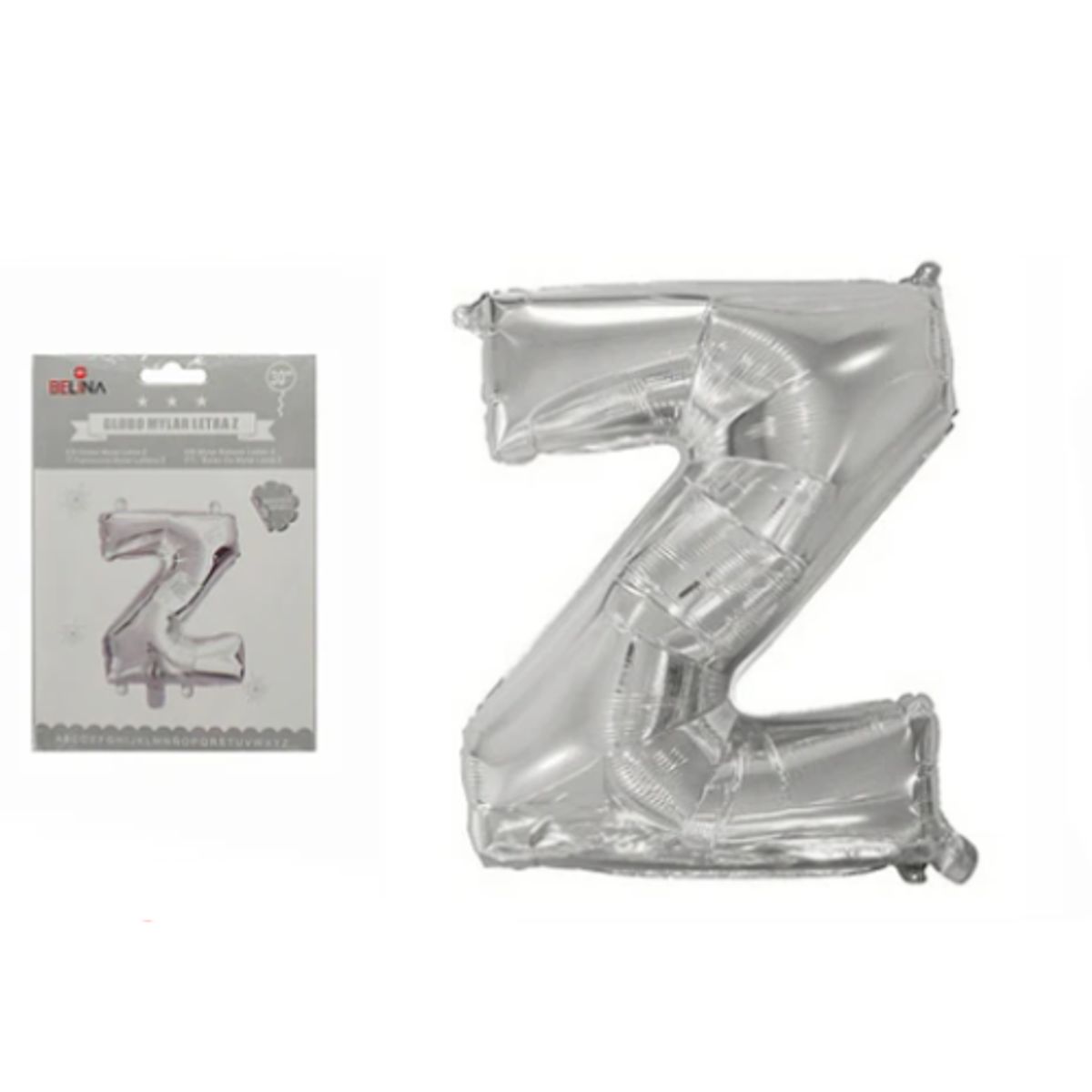 GENERICO - Globos De Letras para decorar tus celebraciones de 30 pulgadas PLATEADAS LETRA Z