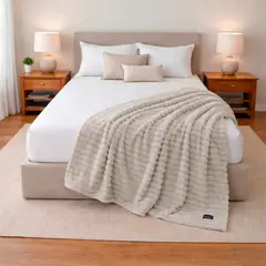 NAUTICA - Manta de cama Home Jacquard Franela ultrasuave 127x152cm