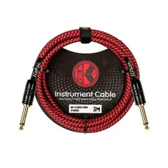 KIRLIN - Cable Plug Instrumento 3 Metros IW241BCG RDB ROJO PREMIUM