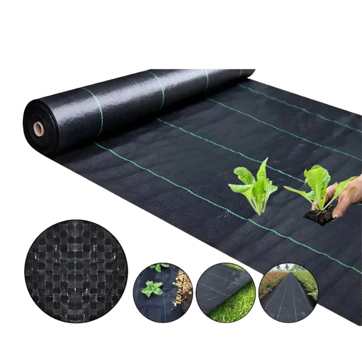 GENERICO - Malla Antihierbas 2x10m, Tela Geotextil Para Maleza Control