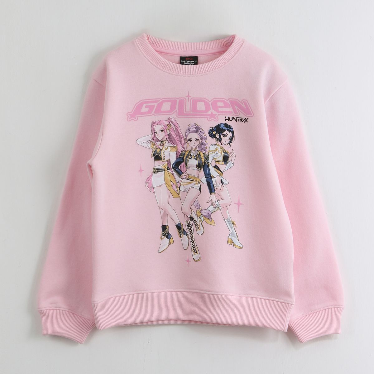 KPOP DEMON HUNTERS - Polerón Cerrado Niña Golden Rosado Kpop Demon Hunters