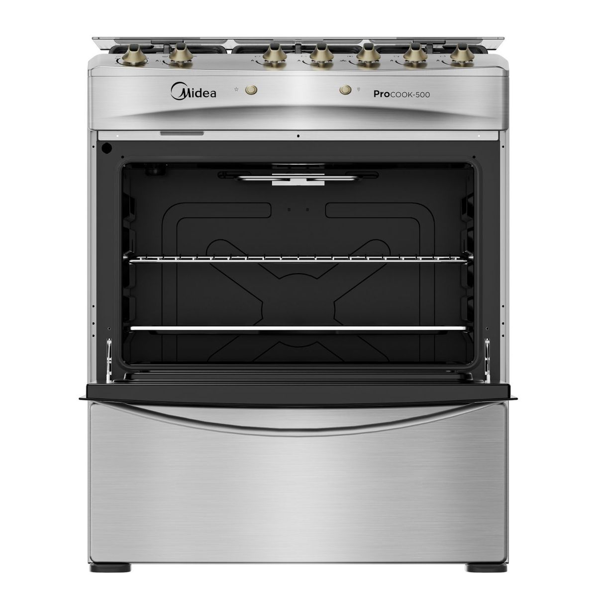 MIDEA - Cocina a Gas 5 Quemadores con Grill Midea