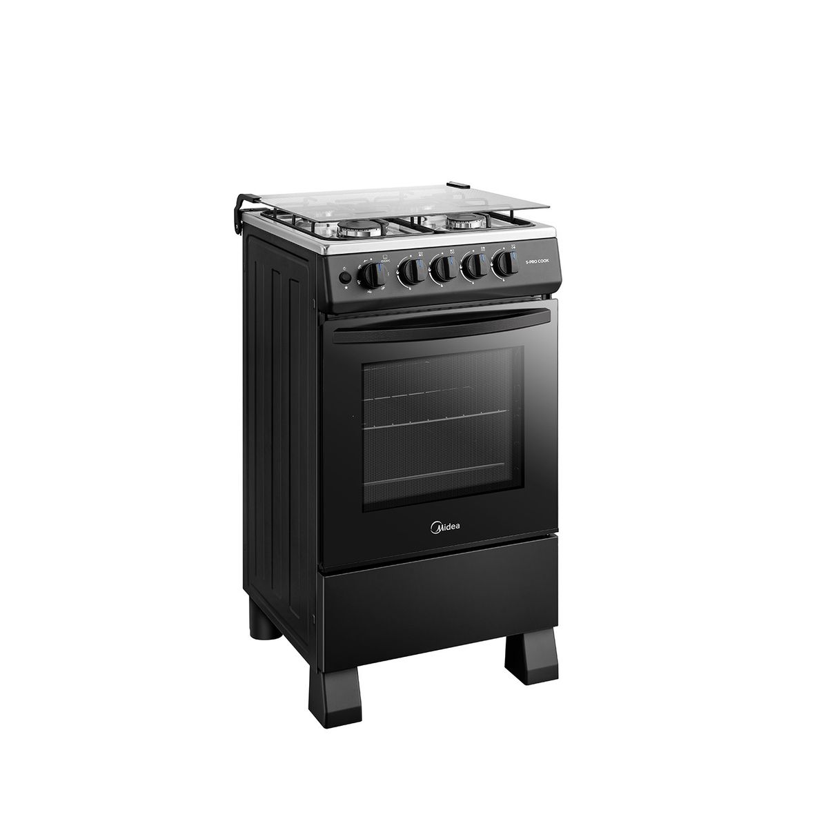 MIDEA - Cocina a Gas 4 Quemadores 20inch Negro Midea