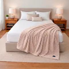 NAUTICA - Manta de cama Home Jacquard Franela ultrasuave 127x178cm rosa