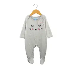 PUMUCKI - Enterito Bebé Niña 100% Algodón con Bordado y Detalles Rosados
