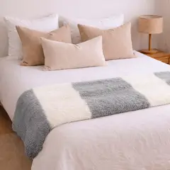 NAUTICA - Manta de franela 127x152 Fluffy cama sofá suavidad superior gris