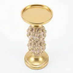 GENERICO - Porta Vela Candelabro Decorativo Elegante Dorado Rosas 25cm Dorado