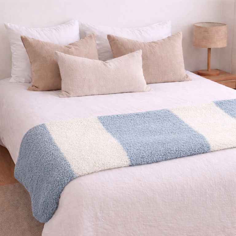 Manta de franela 127x152 Fluffy suavidad superior celeste
