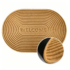 HD HOGAR SPA - Limpiapiés Alfombra Entrada Antideslizante Goma Diseño Welcome