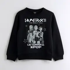 KPOP DEMON HUNTERS - Polerón Cerrado Niña Huntr/x Negro