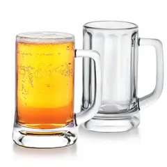 WAKESHOME - Pack 2 Vasos Cerveceros De Vidrio 500ml 2 De Jarra Cerveza