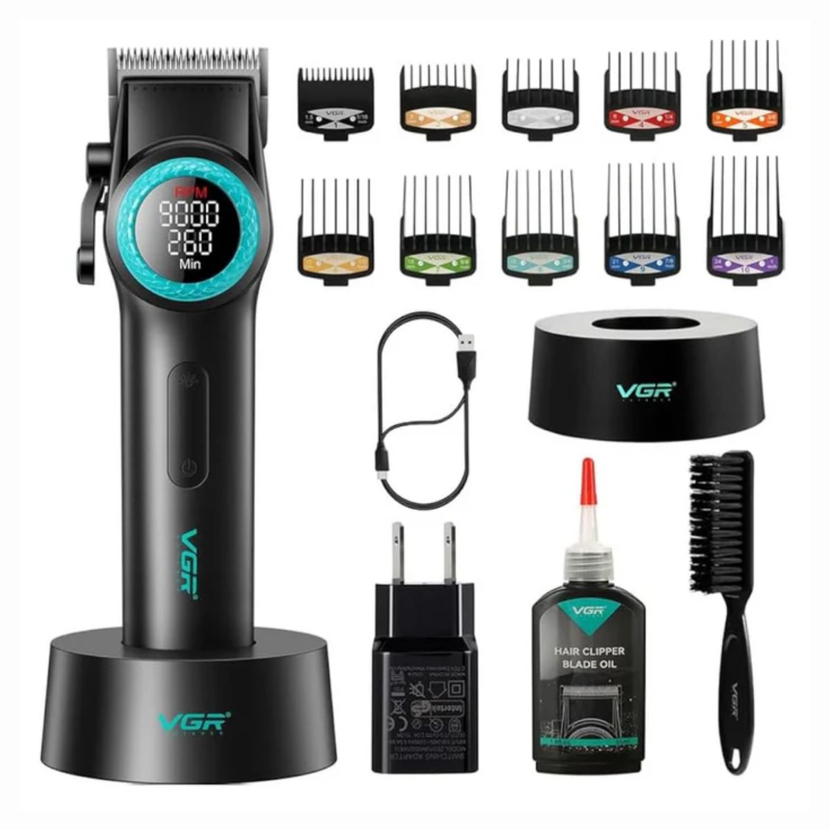 VGR - Cortapelo VGR001 clipper profesional inalámbrico con pantalla digital