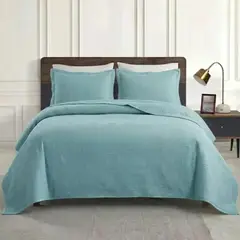 GENERICO - Quilt Cobertor 2 Plazas Atenas Liviano + 2 Fundas Almohada