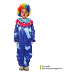 GENERICO - Disfraz payaso con guantes talla 10 a 12 ( no incluye peluca )