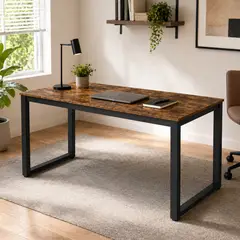 SPACE HOME - Escritorio Orion Reforzado Rústico 140 cm para Home Office, Oficina o Estudio