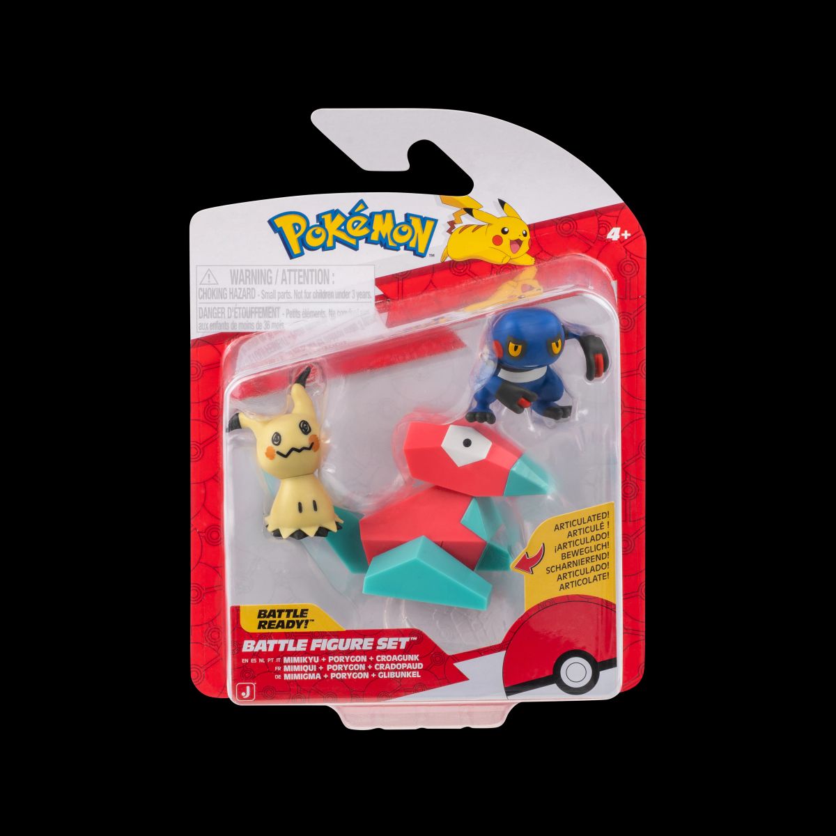 POKEMON - (POKEMON) PACK 3 FIGURAS - MIMIKYU - PORYGON - CROAGUNK