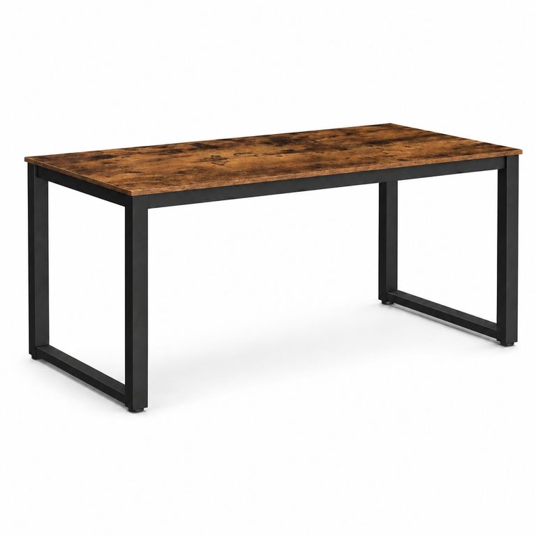 Mesa Escritorio Industrial Rustica 140 cm, Firme, Amplia y Facil de Combinar Cafe
