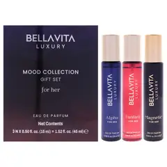 GENERICO - Bellavita Mood Collection Gift Set for Her Gift Set Mujer 3 Piezas EDP 15 ml Alpha EDP + 15 ml Fantasy EDP + 15 ml Magnetic EDP